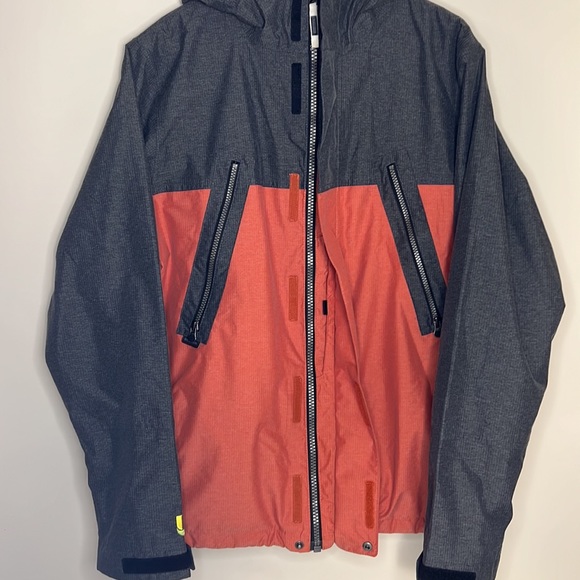 Burton Chittagong Dry Ride Jacket Mens Small Grey Orange - Picture 5 of 14